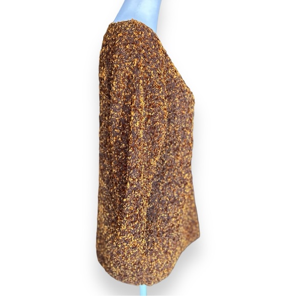 Ancora By Mary an Restivo Women's Brown and Gold Silk Long Sleeve Sweater SZE M - Picture 5 of 11